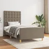 Image de Cadre De Lit Sans Matelas Avec Tête De Lit Taupe 90x190cm Tissu Vidaxl