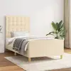 Image de Cadre De Lit Sans Matelas Avec Tête De Lit Crème 90x190cm Tissu Vidaxl