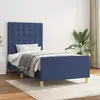 Image de Cadre De Lit Sans Matelas Avec Tête De Lit Bleu 90x190cm Tissu Vidaxl