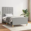Image de Cadre De Lit Sans Matelas Avec Tête De Lit Gris Clair 90x200cm Vidaxl