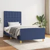 Image de vidaXL Cadre de lit avec tête de lit Bleu 90x200 cm Tissu3125355
