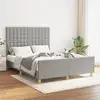 Image de Cadre De Lit Sans Matelas Gris Clair 140x190 Cm Tissu Vidaxl