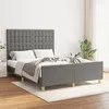 Image de Cadre De Lit Sans Matelas Gris Foncé 140x190 Cm Tissu Vidaxl