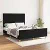 Image de Cadre De Lit Sans Matelas Noir 140x190 Cm Tissu Vidaxl