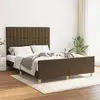 Image de Cadre De Lit Sans Matelas Marron Foncé 140x190 Cm Tissu Vidaxl