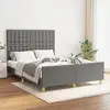 Image de Cadre De Lit Sans Matelas Gris Foncé 140x200 Cm Tissu Vidaxl