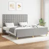 Image de Cadre De Lit Sans Matelas Gris Clair 160x200 Cm Tissu Vidaxl