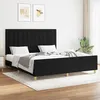 Image de Cadre De Lit Sans Matelas Noir 160x200 Cm Tissu Vidaxl
