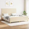 Image de Cadre De Lit Sans Matelas Crème 160x200 Cm Tissu Vidaxl