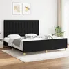 Image de vidaXL Cadre de lit avec tête de lit Noir 180 x 200 cm Tissu3125399