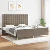 Image de vidaXL Cadre de lit avec tête de lit Taupe 180x200 cm Tissu3125401