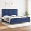 Image de Cadre De Lit Sans Matelas Bleu Tissu Vidaxl