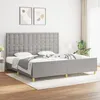 Image de Cadre De Lit Sans Matelas Gris Clair 200x200 Cm Tissu Vidaxl