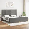 Image de Cadre De Lit Sans Matelas Gris Foncé 200x200 Cm Tissu Vidaxl