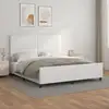 Image de Cadre De Lit Sans Matelas Blanc Similicuir Vidaxl