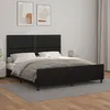 Image de Cadre De Lit Avec Tête De Lit Noir 180x200 Cm Similicuir Vidaxl