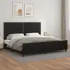 Image de Cadre De Lit Sans Matelas Noir 200x200 Cm Similicuir Vidaxl