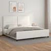 Image de Cadre De Lit Sans Matelas Blanc 200x200 Cm Similicuir Vidaxl
