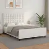 Image de Cadre De Lit Sans Matelas Blanc 140x190 Cm Similicuir Vidaxl