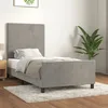 Image de Cadre De Lit Sans Matelas Gris Clair 80x200 Cm Velours Vidaxl