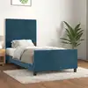 Image de Cadre De Lit Sans Matelas Bleu Foncé 90x200 Cm Velours Vidaxl