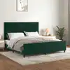Image de Cadre De Lit Sans Matelas Vert Foncé 160x200 Cm Velours Vidaxl