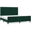 Image de Cadre De Lit Sans Matelas Vert Foncé Velours Vidaxl