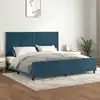 Image de Cadre De Lit Sans Matelas Bleu Foncé 200x200 Cm Velours Vidaxl