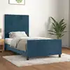Image de Cadre De Lit Sans Matelas Bleu Foncé 90x200 Cm Velours Vidaxl