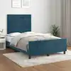 Image de Cadre De Lit Sans Matelas Bleu Foncé 120x200 Cm Velours Vidaxl