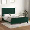 Image de Cadre De Lit Sans Matelas Vert Foncé 140x190 Cm Velours Vidaxl