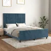 Image de vidaXL Cadre de lit avec tête de lit Bleu foncé 140x190 cm Velours3125755