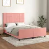 Image de Cadre De Lit Sans Matelas Rose 140x200 Cm Velours Vidaxl