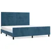 Image de Cadre De Lit Sans Matelas Bleu Foncé 160x200 Cm Velours Vidaxl