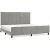 Image de Cadre De Lit Sans Matelas Gris Clair 200x200 Cm Velours Vidaxl