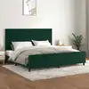 Image de Cadre De Lit Sans Matelas Vert Foncé 200x200 Cm Velours Vidaxl