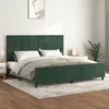 Image de 3125778 vidaXL Cadre de lit avec tête de lit Vert foncé 200x200 cm Velours