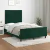 Image de Cadre De Lit Sans Matelas Vert Foncé 120x200 Cm Velours Vidaxl