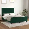 Image de Cadre De Lit Sans Matelas Vert Foncé 140x190 Cm Velours Vidaxl
