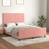 Image de Cadre De Lit Sans Matelas Rose 140x190 Cm Velours Vidaxl