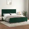 Image de Cadre De Lit Sans Matelas Vert Foncé Velours Vidaxl
