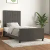 Image de Cadre De Lit Sans Matelas Gris Foncé 80x200 Cm Velours Vidaxl
