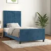 Image de vidaXL Cadre de lit avec tête de lit Bleu foncé 90x190 cm Velours3125853
