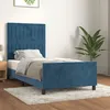Image de vidaXL Cadre de lit avec tête de lit Bleu foncé 90x200 cm Velours3125859