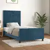 Image de Cadre De Lit Sans Matelas Bleu Foncé 100x200 Cm Velours Vidaxl