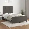 Image de Cadre De Lit Sans Matelas Gris Foncé 120x200 Cm Velours Vidaxl