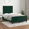 Image de Cadre De Lit Sans Matelas Vert Foncé 120x200 Cm Velours Vidaxl