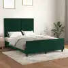 Image de Cadre De Lit Sans Matelas Vert Foncé 140x190 Cm Velours Vidaxl