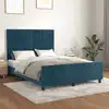 Image de Cadre De Lit Sans Matelas Bleu Foncé 140x190 Cm Velours Vidaxl