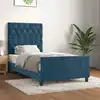 Image de Cadre De Lit Sans Matelas Bleu Foncé 80x200 Cm Velours Vidaxl